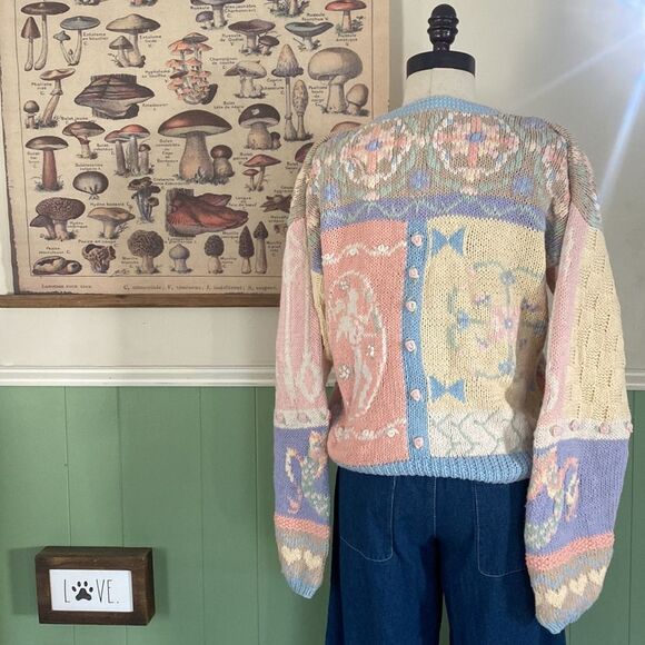 Vintage Pastel Patchwork Cardigan - Picture 4 of 5